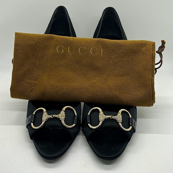 Gucci Authentic Sexy Black and Silver Tess Stiletto Heel Shoes **Size 6.5** 🔥🔥 - Picture 11 of 11